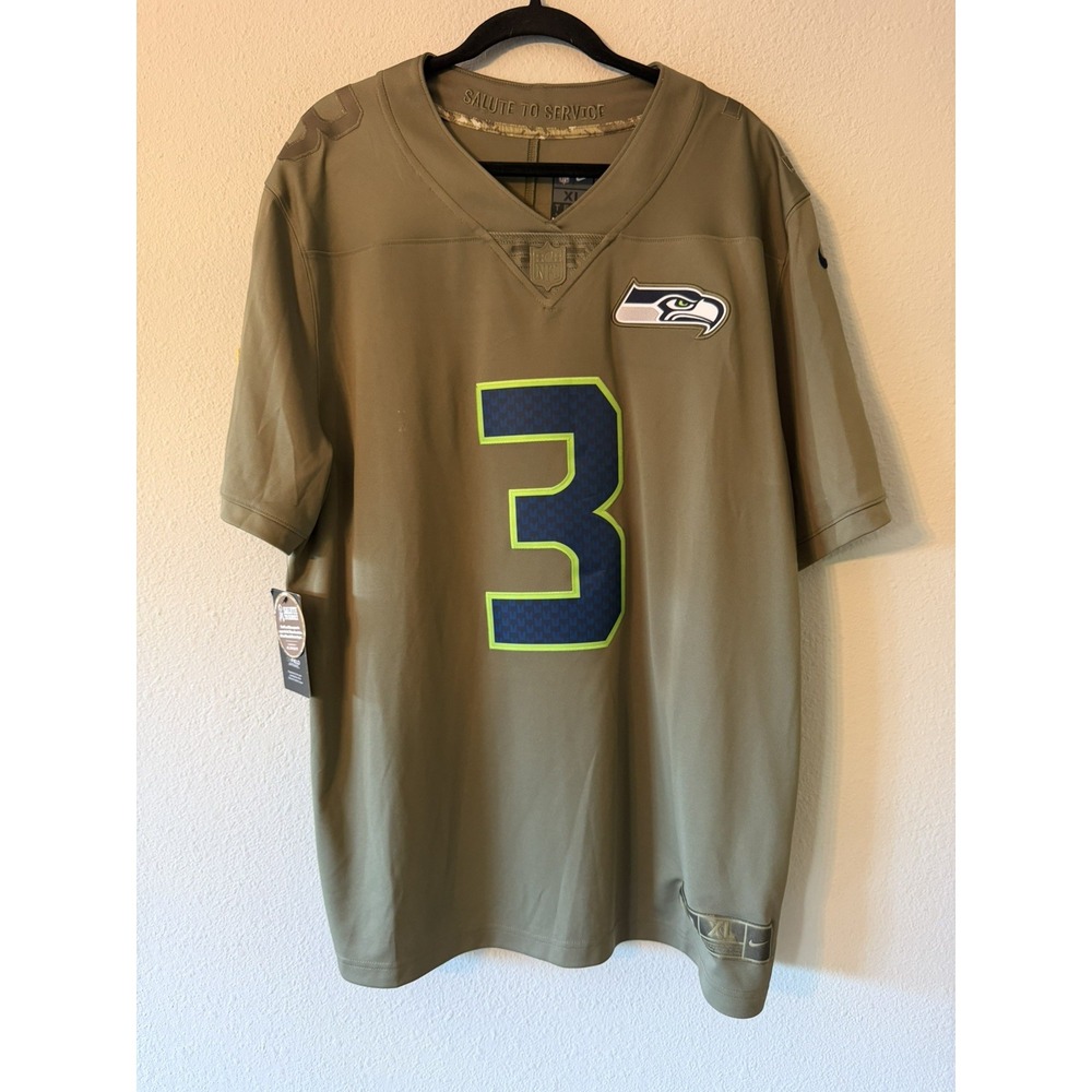 Nike Seattle Seahawks Salute to Service Wilson Jersey Green Mens XL 882883-244